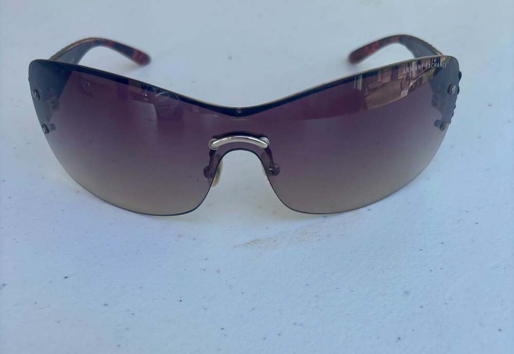 Armani Exchange AX210/S Vintage Rimless Y2K Shield Sunglasses Burgundy/Gold